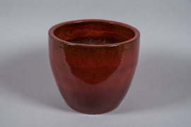 A038YD Burgundy glazed ceramic pot D40cm H34cm