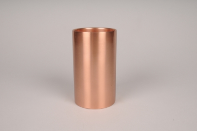 A039E0 Copper metal candlestick holder D8.5cm H15cm