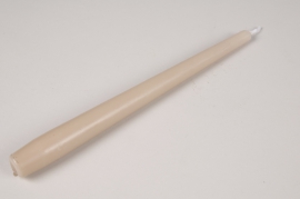 A039RP Box of 12 light brown torch candles H25cm