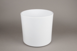 A040A8 Cache-pot en céramique blanc D32cm H32cm