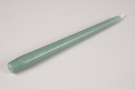 A040RP Box of 12 green blue torch candles H25cm