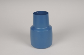 A041CC Blue metal vase D11.5cm H18cm