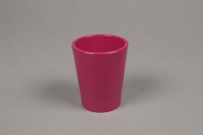 A041DO Cache-pot en c�ramique fuchsia D7cm H8cm