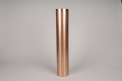 A041E0 Bougeoir cylindre m�tal cuivre D9cm H55cm