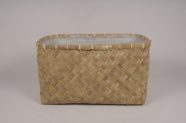A041P0 Bamboo and resin planter 48.5x25cm H29cm