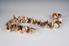 a041wg Shells and driftwood garland L125cm