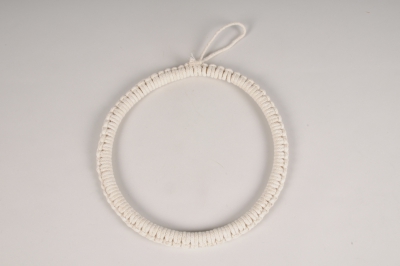 a042wg Cercle en coton cr�me D28cm