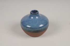 A043QS Vase soliflore en céramique bleu D10cm