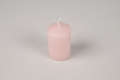 A043RP Box of 24 pink cylinder candles D4cm H6cm