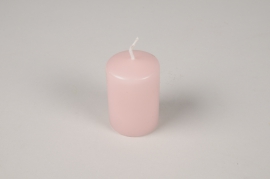 A043RP Box of 24 pink cylinder candles D4cm H6cm