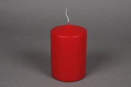 A044E2 Boîte de 6 bougies cylindres rouges D10cm H15cm