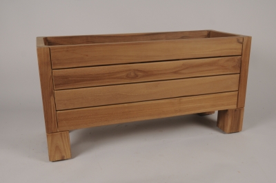 A044TT Jardini�re en teck naturel 100x40cm H51cm