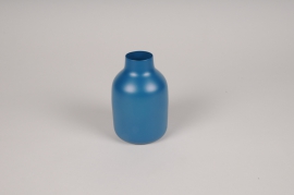 A045CC Blue metal vase D9cm H14cm