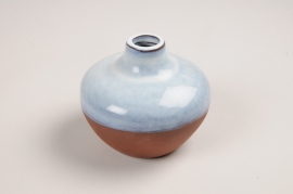 A045QS Vase soliflore en céramique bleu D10cm