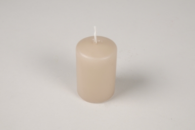 A046RP Bo�te de 24 bougies cylindres taupe D4cm H6cm