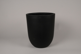 A046VV Pot en fibre ciment noir D28cm H33cm
