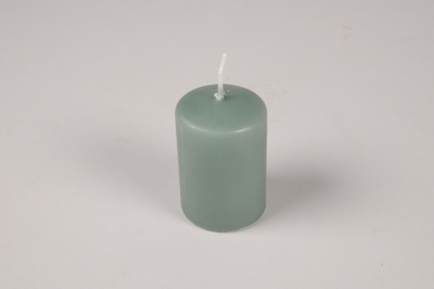 A047RP Bo�te de 24 bougies cylindres vert d'eau D4cm H6cm