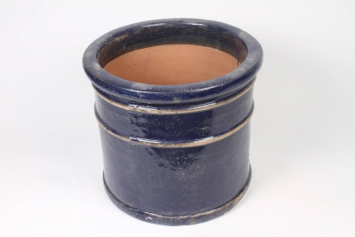 A047RR Pot en c�ramique bleu D56.5cm H49cm