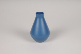 A049CC Blue metal vase D9cm H13.5cm