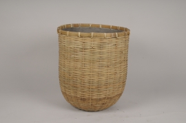 A049LC Natural bamboo and resin planter D48cm H54cm