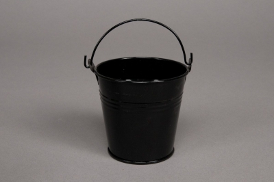 A050KM Seau en zinc noir D6cm H5,5cm