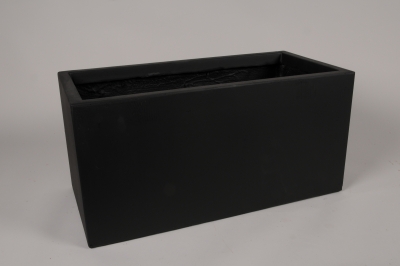 A050VV Jardini�re en fibre ciment noire 60x28.5cm H29.5cm