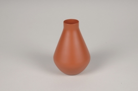 A051CC Vase en métal orange D9cm H13.5cm