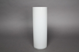 A051PS Vase en verre cylindre blanc D10 H30cm