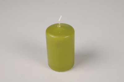 A051RP Bo�te de 24 bougies cylindres vert olive D5cm H8cm