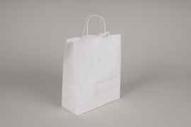 A052AS Bag of 25 white kraft bags 22x10cm H26cm