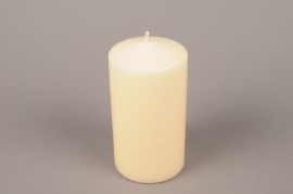 A054E2 Boîte de 6 bougies cylindres ivoire D8cm H15cm