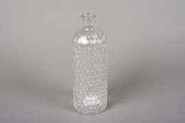 A054R4 Vase en verre bouteille D7cm H20cm