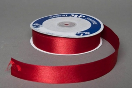 A054UN Satin ribbon red 25mm x 50m