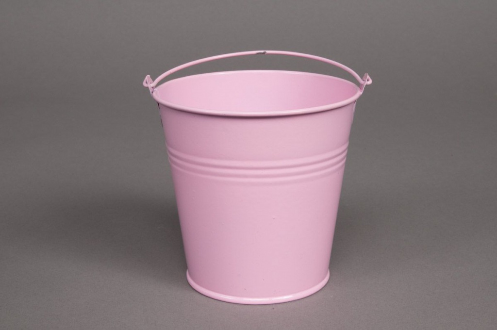 Pink bucket zinc D6cm H5cm