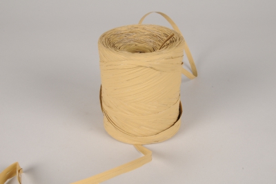Bobine papier raphia beige naturel, ruban décoratif papier raphia 200m