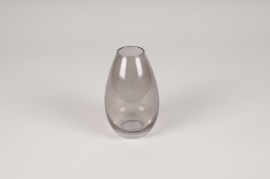 A058P5 Grey glass vase D8cm H12.5cm