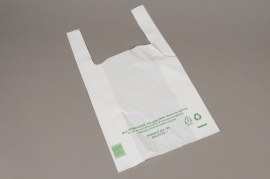A059OR Pack of 50 white plastic bags L26cm H29cm