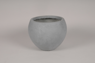 A059P0 Pot en r�sine clayfibre gris D32cm H26cm