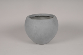 A059P0 Pot en résine clayfibre gris D32cm H26cm
