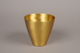 A060E6 Gold metal vase D15cm H15cm