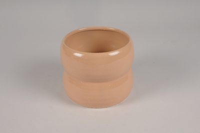 A060I4 Cache-pot en c�ramique p�che D16cm H13cm