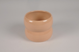 A060I4 Peach ceramic planter D16cm H13cm