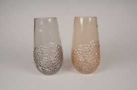 A060KI Assorted colored glass vase D15,5cm H30cm