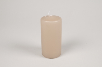 A060RP Bo�te de 12 bougies cylindres gris sable D6cm H12cm