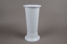 A060T7 Vase en plastique blanc D14cm H35cm