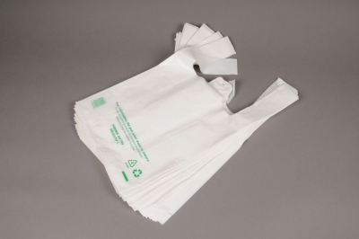 A062OR Pack of 50 white plastic bags L41cm H55cm
