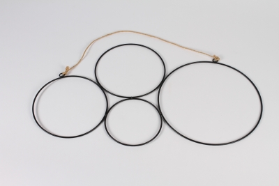 a062wg Set of 4 black metal rings