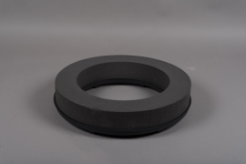 A063QV Couronne en mousse florale noire D60cm