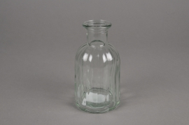 A063R4 Vase en verre bouteille D7.5cm H13.5cm