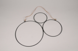 a064wg Ensemble de 3 cercles en métal noir